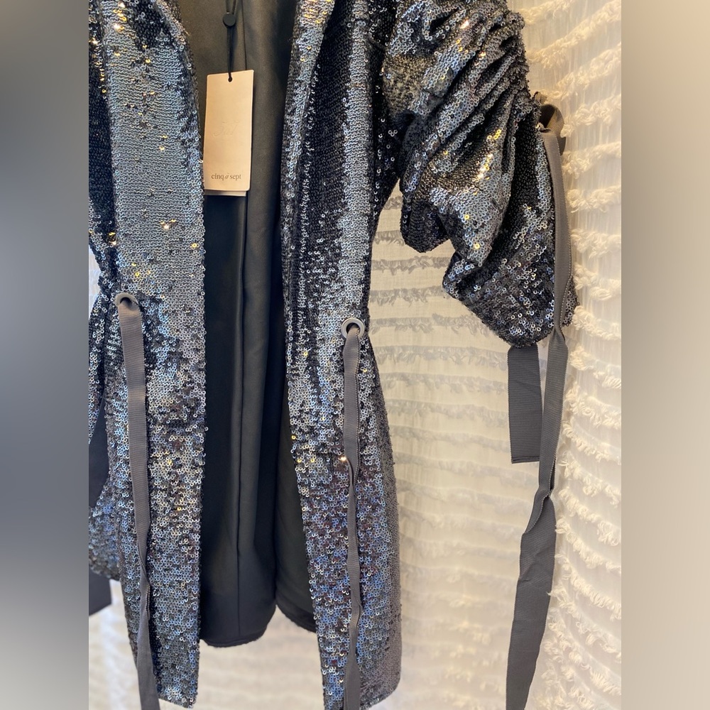 Cinq a Sept Sequin Mathi Gunmetal Blazer - Picture 15 of 17